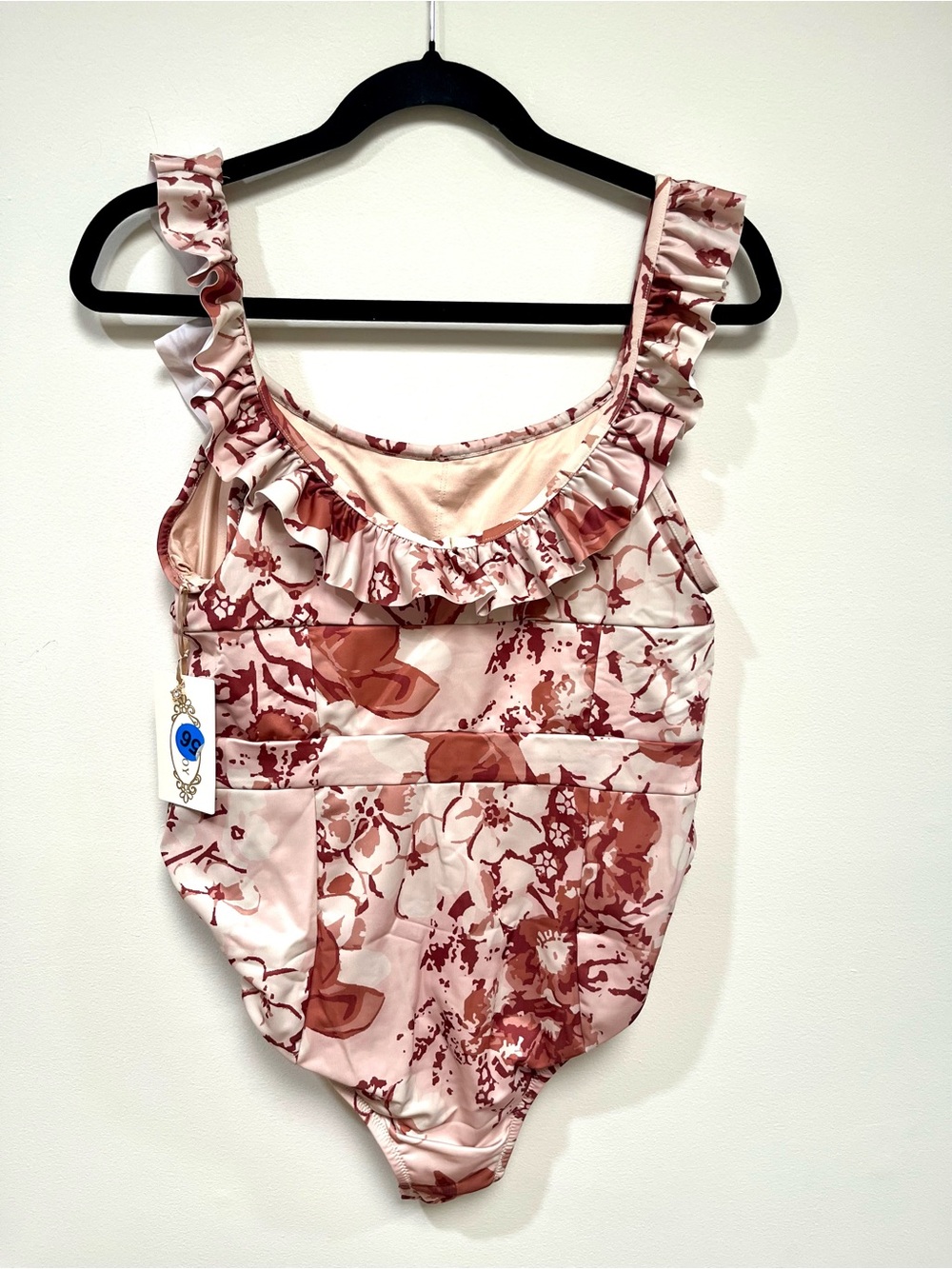 NWT Joyfolie Evie Neutral Floral One Piece Swimsuit size XL - Picture 9 of 9